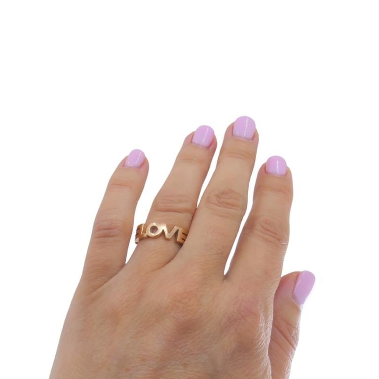 14k Gold Vintage LOVE Ring - 2