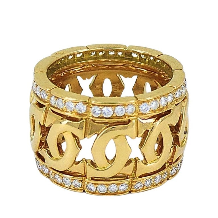 Cartier Entrelaces C de Cartier Diamond Ring Wide Band - 6