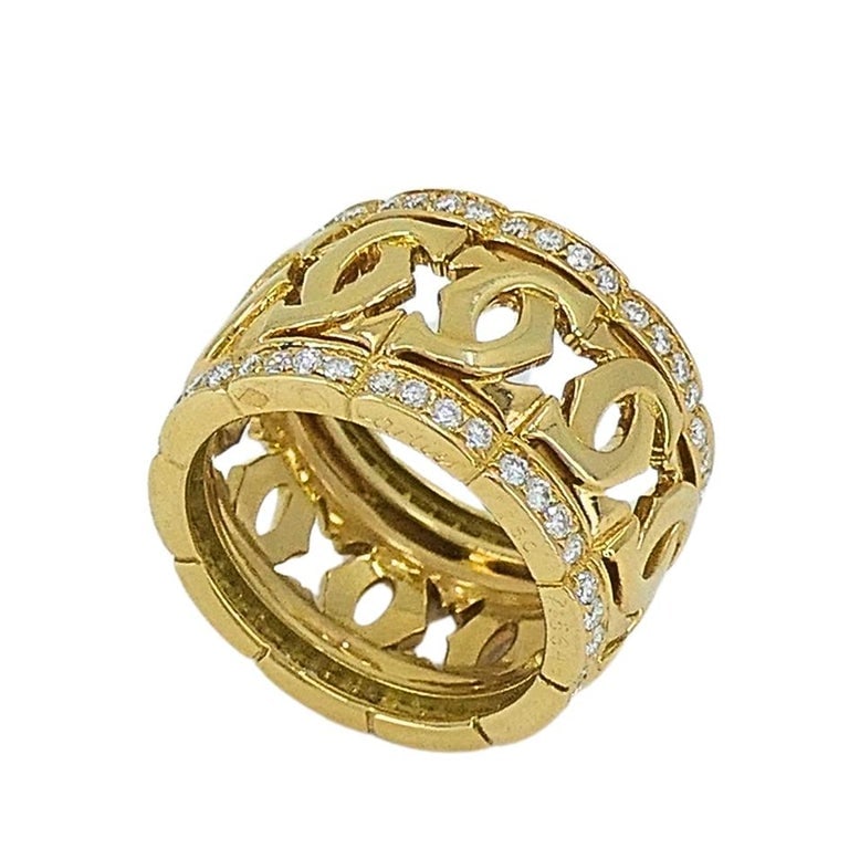 Cartier Entrelaces C de Cartier Diamond Ring Wide Band - 7
