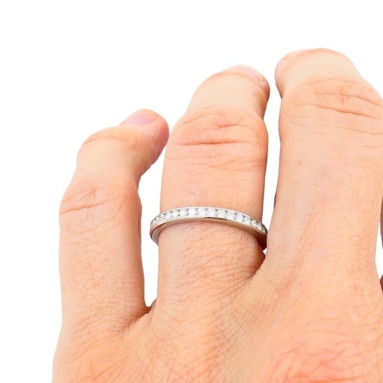 Tiffany & Co. Wedding Band Platinum Diamond Ring - 2