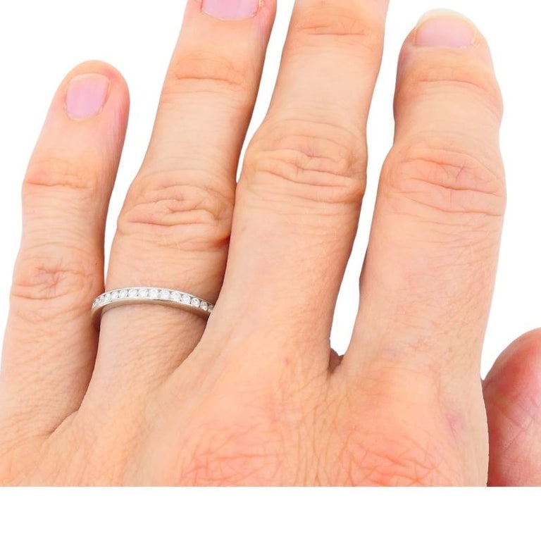 Tiffany & Co. Wedding Band Platinum Diamond Ring - 7
