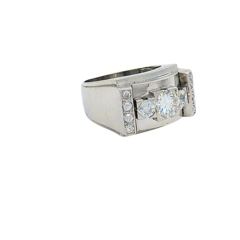 Vintage Platinum Diamond Ring Tank Design - 2