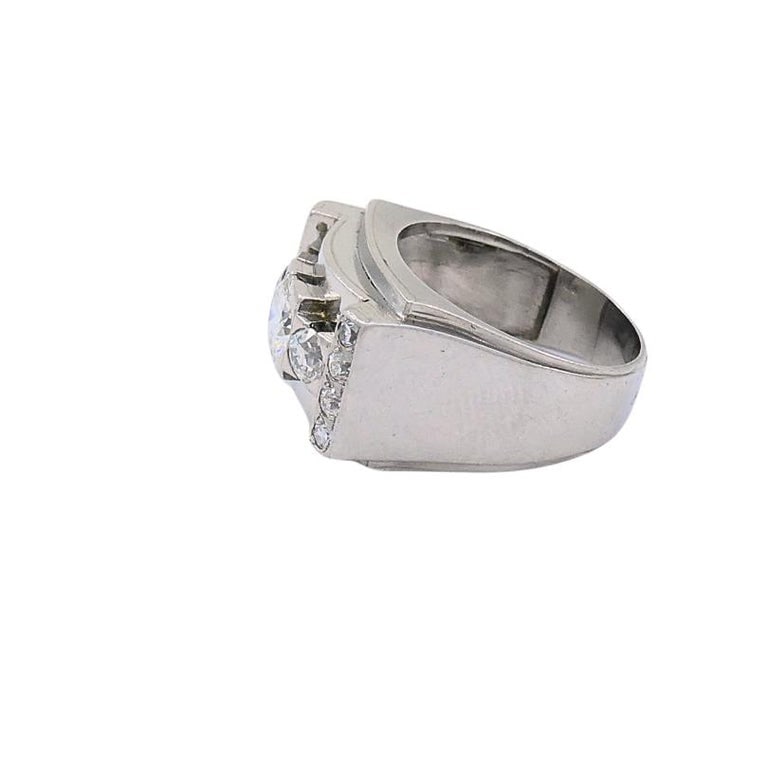 Vintage Platinum Diamond Ring Tank Design - 4