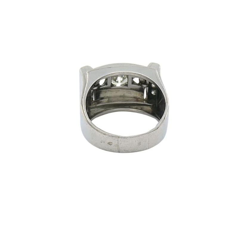 Vintage Platinum Diamond Ring Tank Design - 5