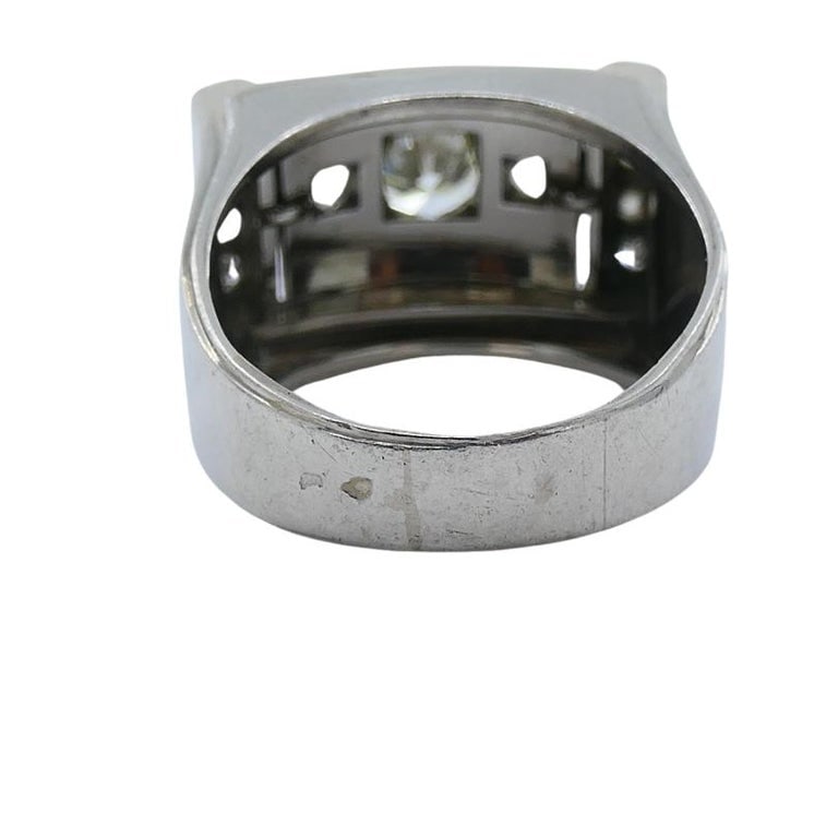 Vintage Platinum Diamond Ring Tank Design - 7