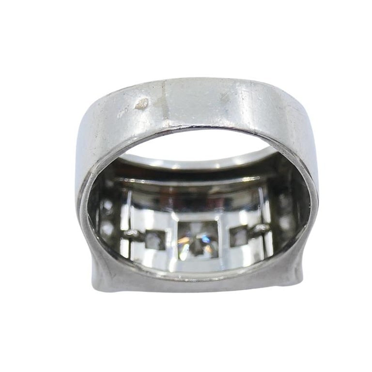 Vintage Platinum Diamond Ring Tank Design - 8