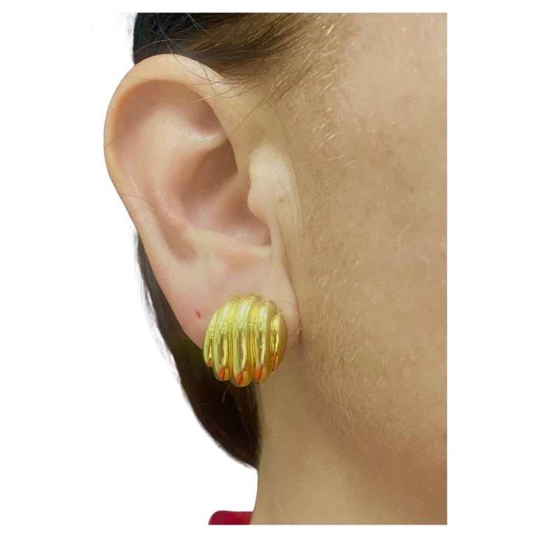 Cartier Earrings 18k Gold Shell Design - 2