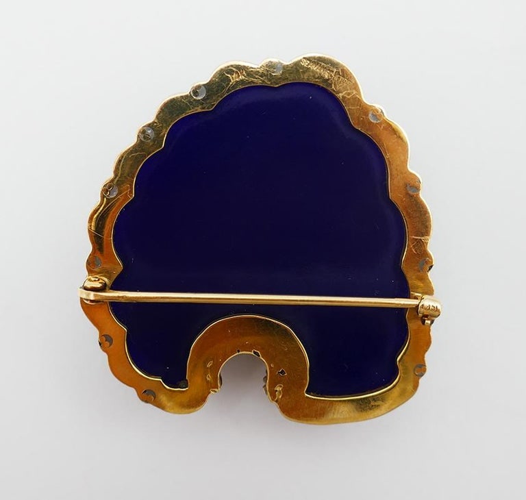 Seaman Schepps Vintage Brooch 14k Gold Bakelite Seashell Pin Estate Jewelry - 2