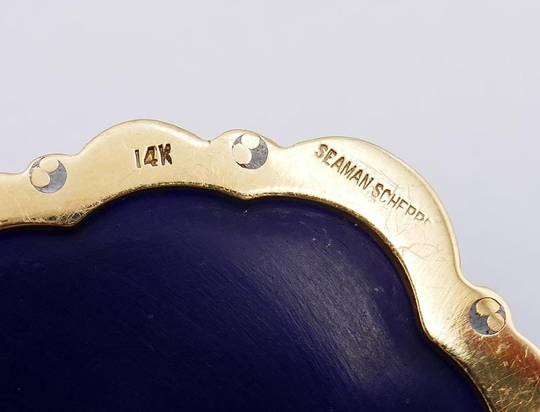 Seaman Schepps Vintage Brooch 14k Gold Bakelite Seashell Pin Estate Jewelry - 3