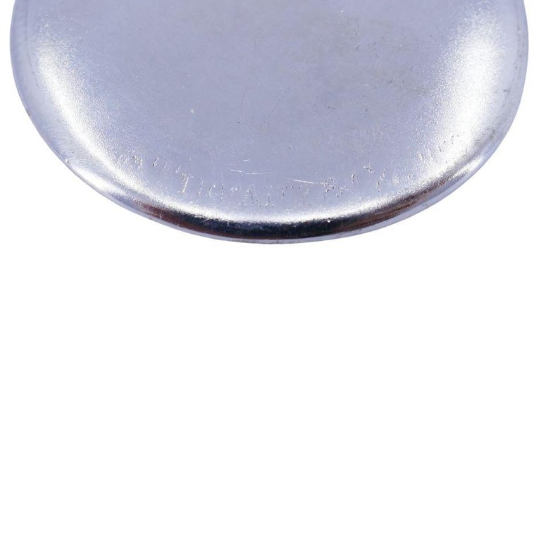 Vintage Tiffany & Co. 18k White Gold Diamond Disc Pendant - 4