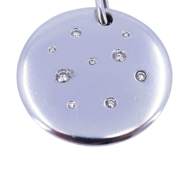 Vintage Tiffany & Co. 18k White Gold Diamond Disc Pendant - 5