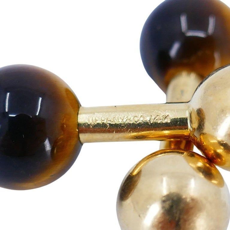 Vintage Tiffany & Co. 14k Gold Tigers Eye Cufflinks - 2
