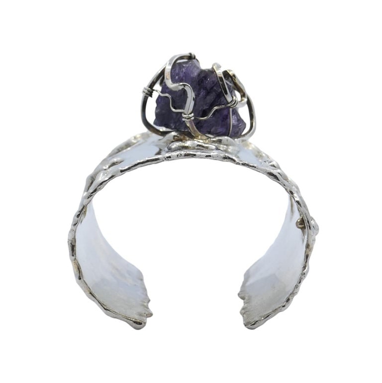 Arthur King Silver Amethyst Cuff Bracelet - 5