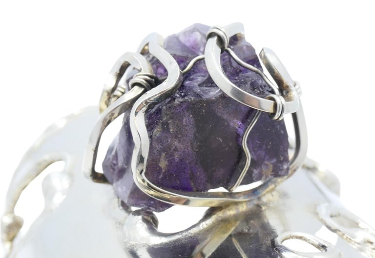 Arthur King Silver Amethyst Cuff Bracelet - 9