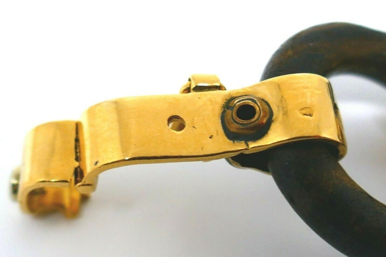 Vintage Gucci Yellow Gold Wood Circle Link Bracelet Watch - 9