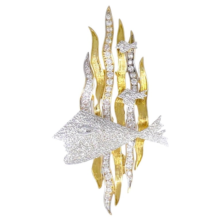 Georges Braque Hebe Brooch 18k Gold Diamond Pendant Estate Jewelry (1 of 8)