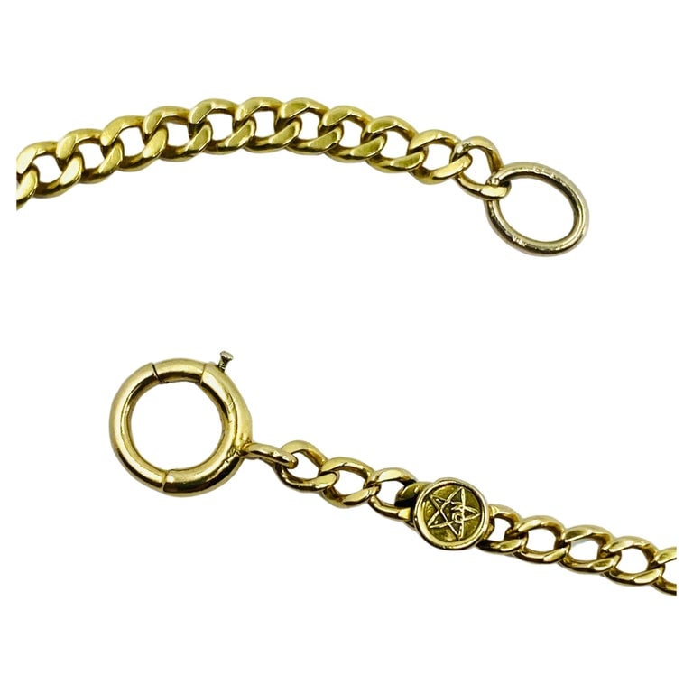 14k Gold Anchor Pendant Rope Design Chain Necklace - 8