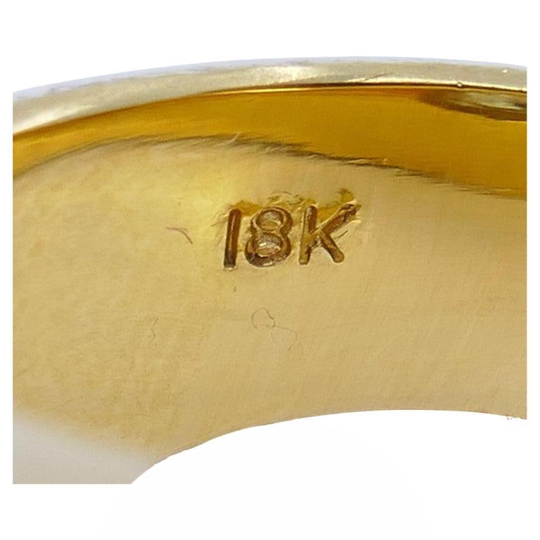 Old European Cut Diamond Chunky Gold Band Ring Estate Jewelry - 8