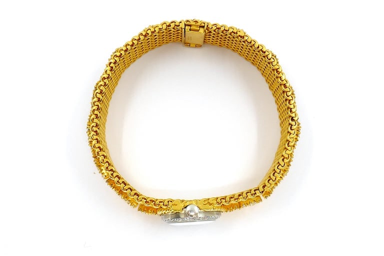 Vintage Cartier 18k Gold Diamond Braided Watch - 3