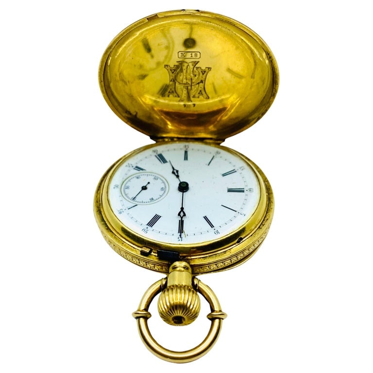 Breitling Laederich Antique Pocket Watch 18k Gold Enamel - 10