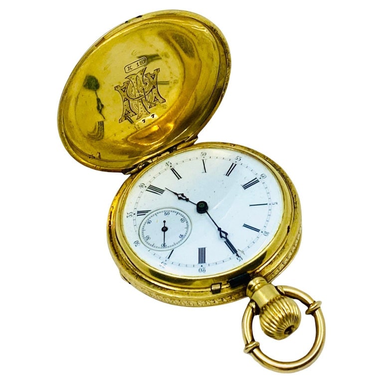Breitling Laederich Antique Pocket Watch 18k Gold Enamel - 6