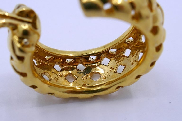 Tiffany & Co. Vannerie 18k Gold Woven Hoop Earrings - 6