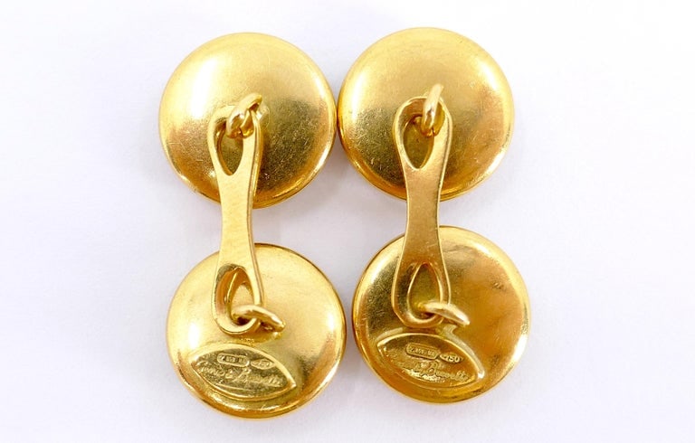Vintage Genio & Brevetti 18k Gold & Lapis Anchor Cufflinks - 4
