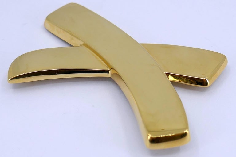 Tiffany & Co Love Kiss by Paloma Picasso 18K Gold Large X Brooch - 6