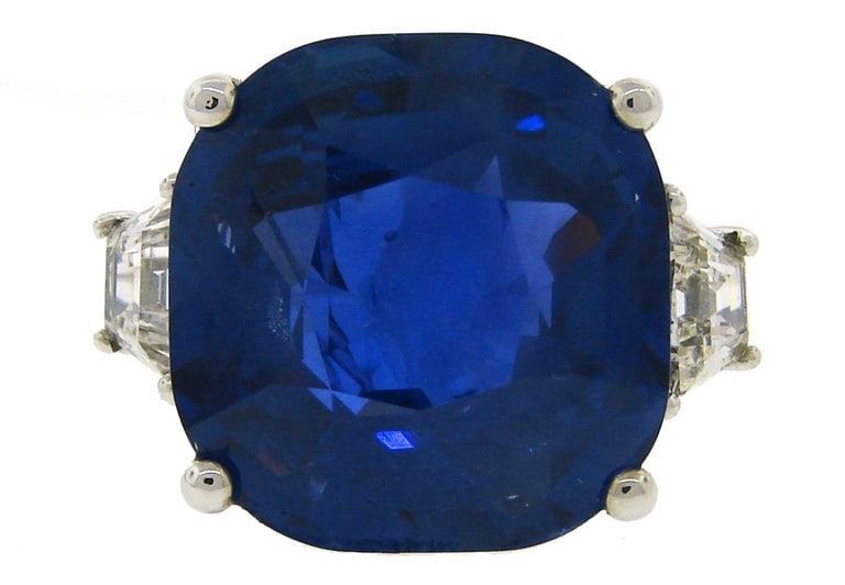 19.02 Carat Ceylon Natural No Heat Certified Sapphire Diamond Ring - 4