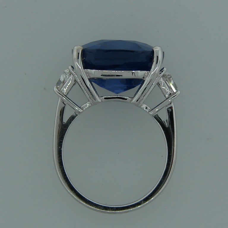 19.02 Carat Ceylon Natural No Heat Certified Sapphire Diamond Ring - 6