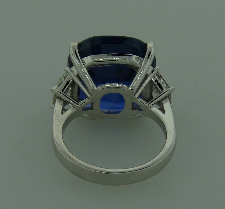19.02 Carat Ceylon Natural No Heat Certified Sapphire Diamond Ring - 7