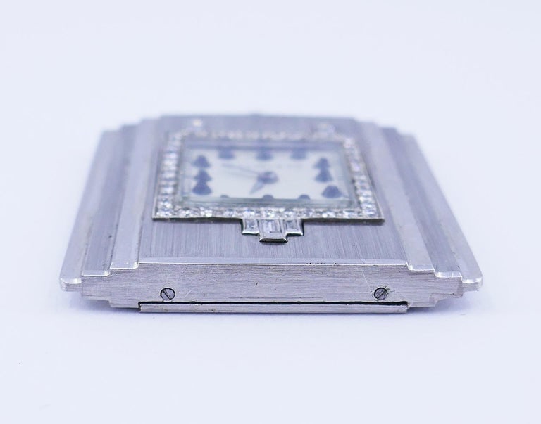 Vintage Tiffany & Co. Pocket Watch Pendant Platinum Diamond Estate Jewelry - 2