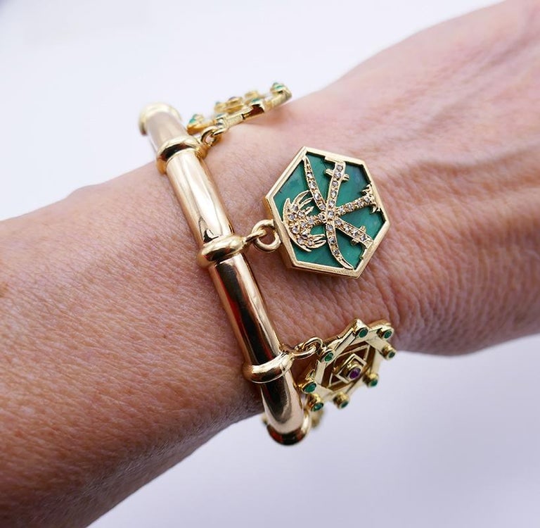 Vintage Cartier Charm Bracelet 18k Gold French Estate Jewelry - 2