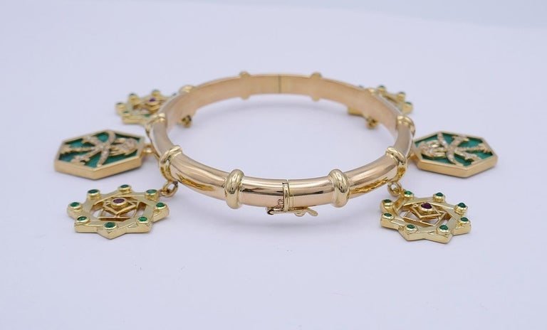 Vintage Cartier Charm Bracelet 18k Gold French Estate Jewelry - 5