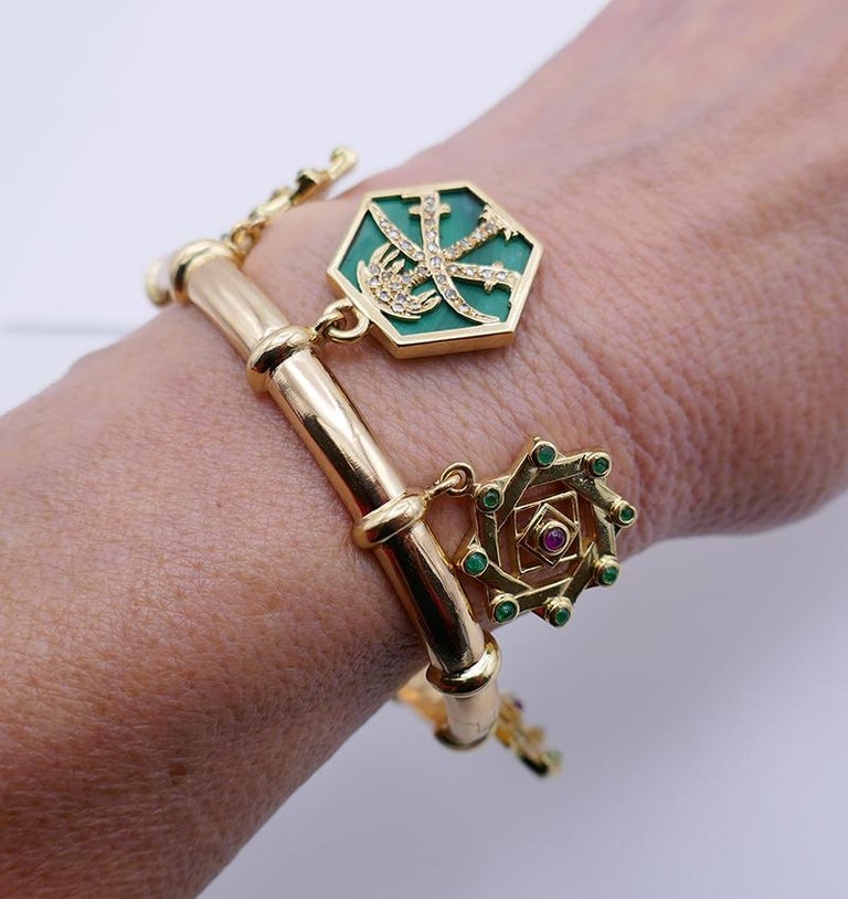 Vintage Cartier Charm Bracelet 18k Gold French Estate Jewelry - 9