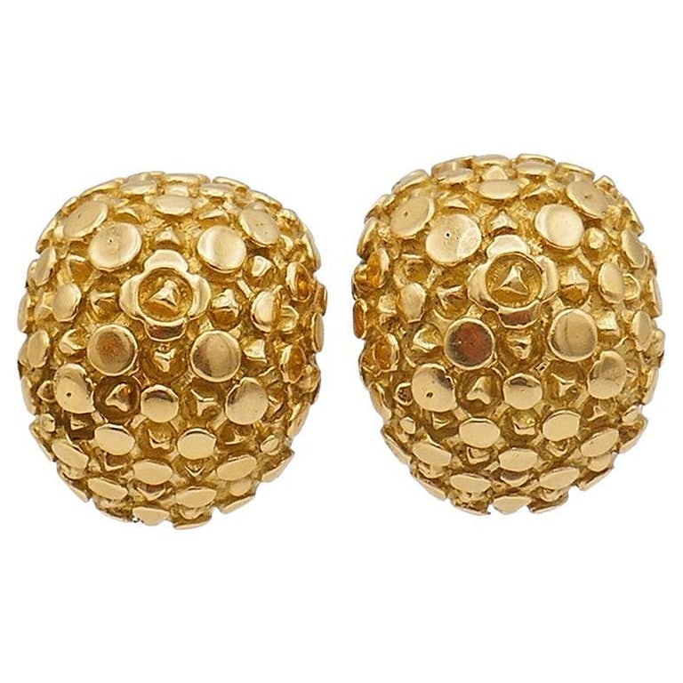 Vintage Cartier Earrings 18k Gold Clip-On Estate Jewelry (1 of 11)