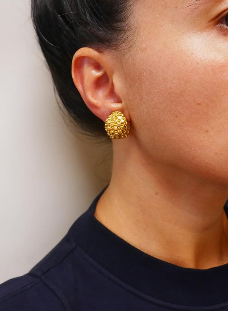 Vintage Cartier Earrings 18k Gold Clip-On Estate Jewelry - 2