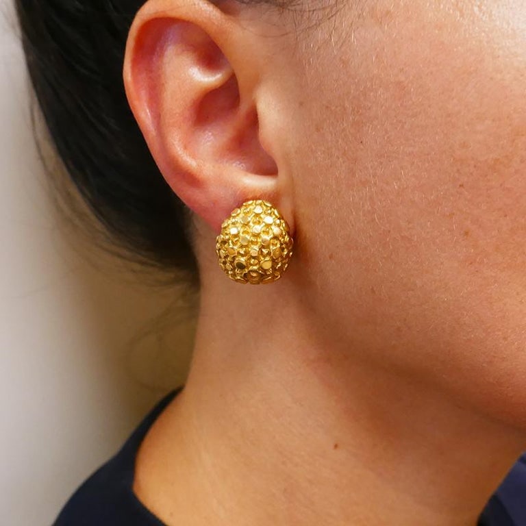 Vintage Cartier Earrings 18k Gold Clip-On Estate Jewelry - 3