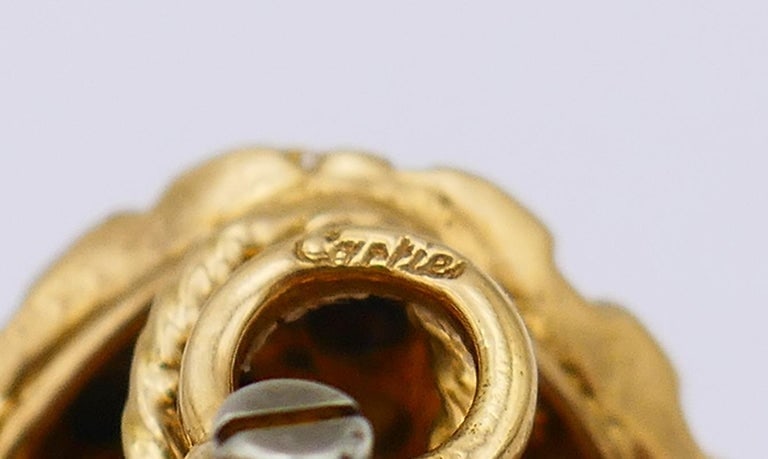 Vintage Cartier Earrings 18k Gold Clip-On Estate Jewelry - 4