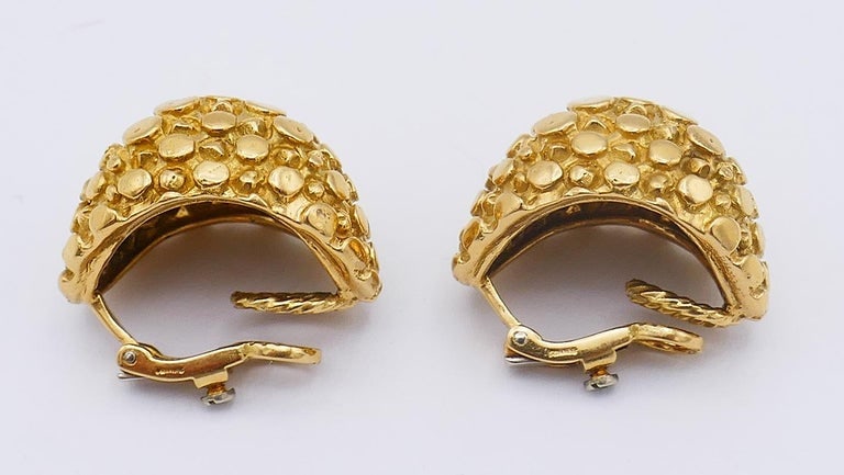Vintage Cartier Earrings 18k Gold Clip-On Estate Jewelry - 5