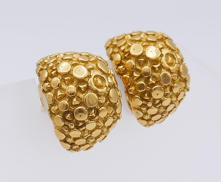 Vintage Cartier Earrings 18k Gold Clip-On Estate Jewelry - 6