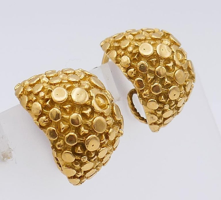 Vintage Cartier Earrings 18k Gold Clip-On Estate Jewelry - 7