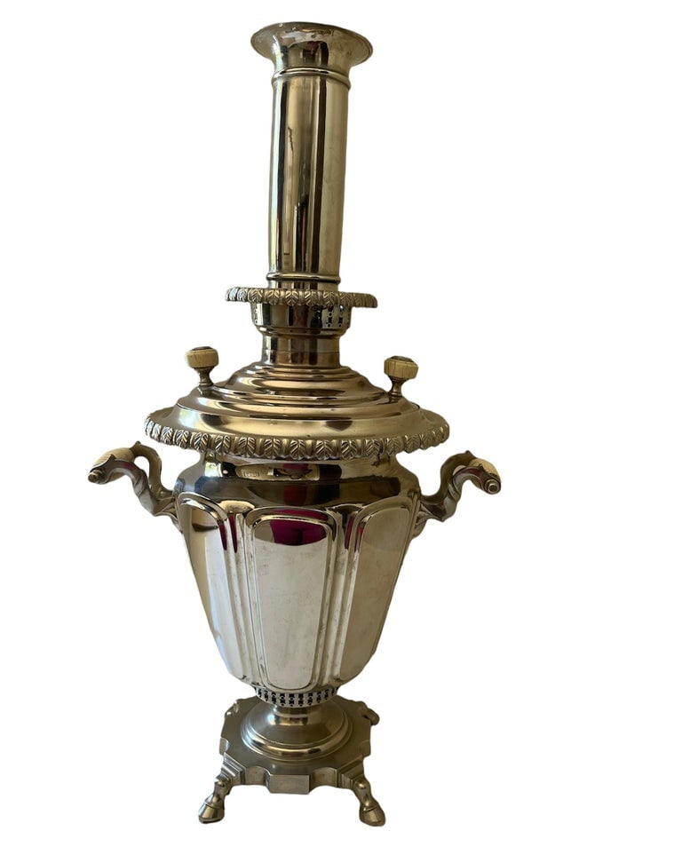 Russian Silver Plate Samovar with Tray Set - 6