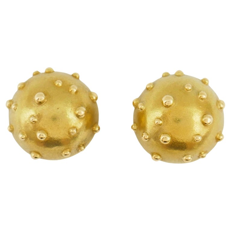 Tiffany & Co. Gold Earrings Dot Mushroom Design (1 of 8)