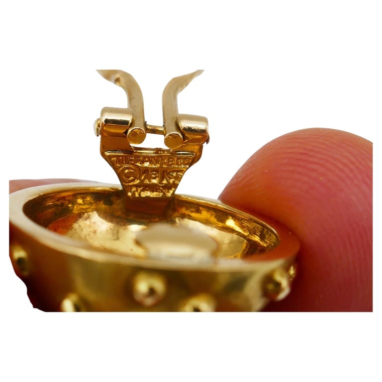 Tiffany & Co. Gold Earrings Dot Mushroom Design - 5