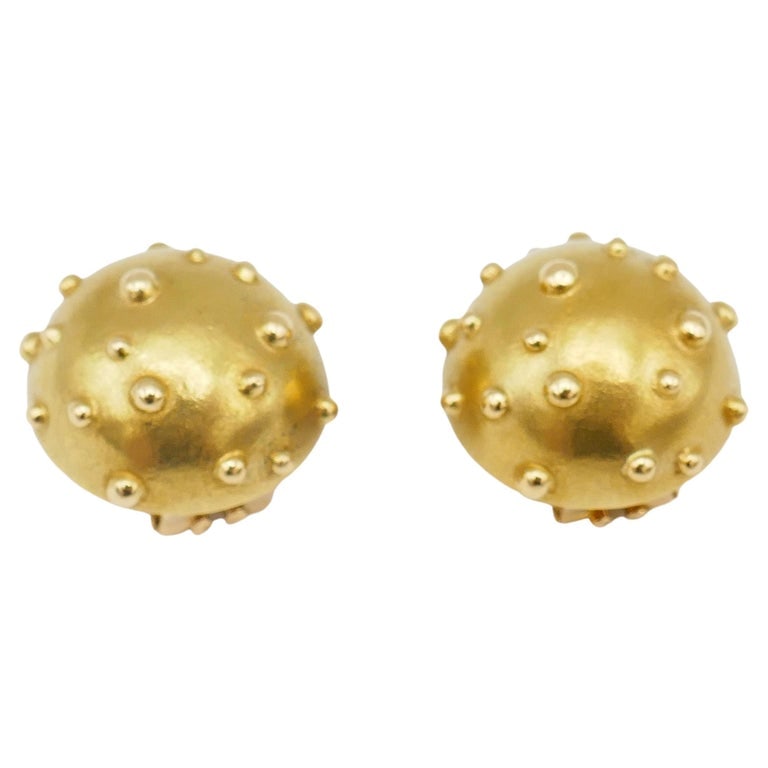 Tiffany & Co. Gold Earrings Dot Mushroom Design - 6