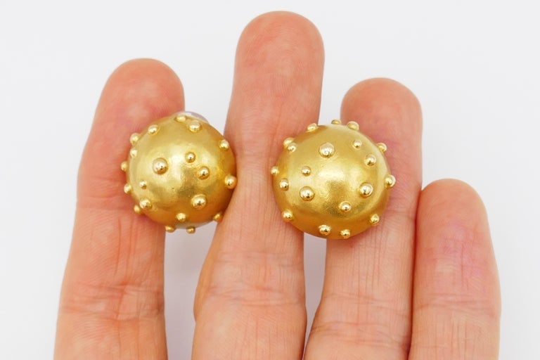 Tiffany & Co. Gold Earrings Dot Mushroom Design - 7
