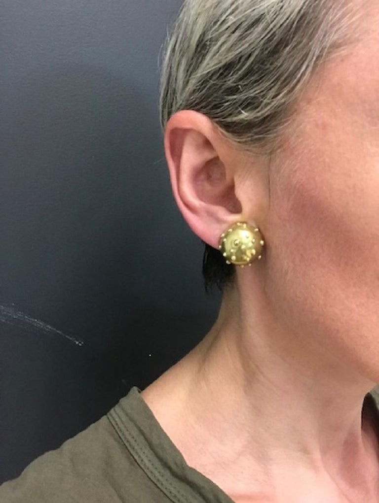 Tiffany & Co. Gold Earrings Dot Mushroom Design - 8