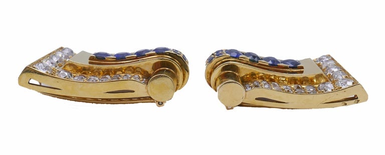 Rene Boivin 18k Gold Retro Double Clip Pin Brooch Vintage Jewelry - 2