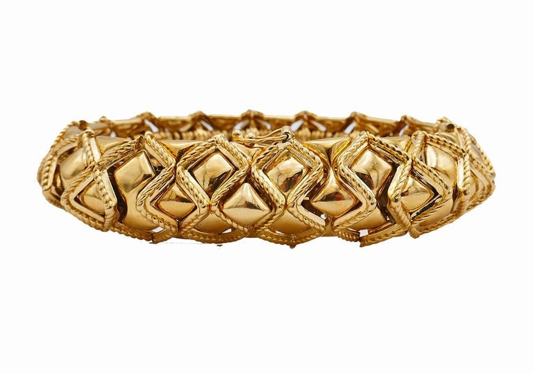 Sabbadini Vintage Bracelet 18k Gold Ruby Jewelry, Italy - 6